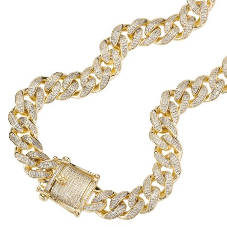 925 Zilveren Iced Out Miami Cuban Link Chain 12 MM