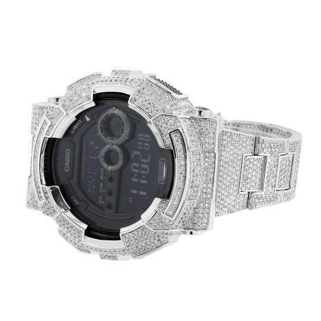 CUSTOM CASIO G-SHOCK WATCH 11.0 CT LAB MADE DIAMONDS