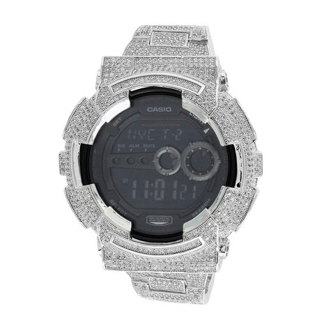 CUSTOM CASIO G-SHOCK WATCH 11.0 CT LAB MADE DIAMONDS