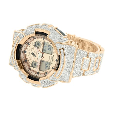 CUSTOM CASIO G-SHOCK WATCH 11.0 CT LAB MADE DIAMONDS