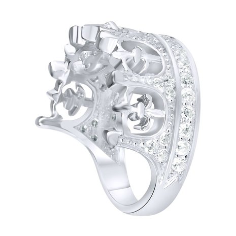 925 Silver Iced Out Ring - King Crown