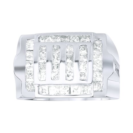 925 Silver Iced Out Ring - Grill