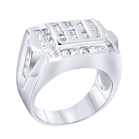 925 Silver Iced Out Ring - Grill