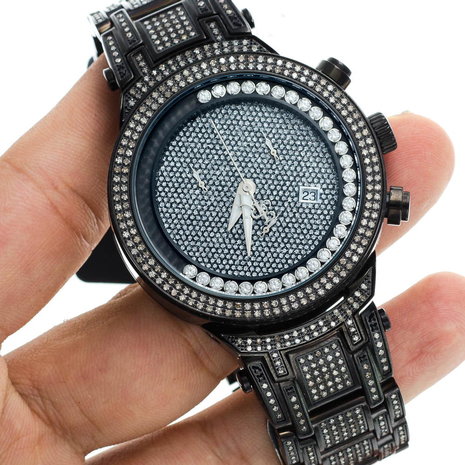 Joe Rodeo Diamanten Horloge - Master Zwart 4.75 ct