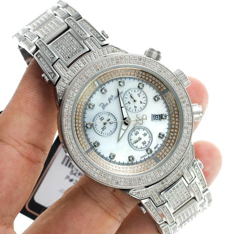 Joe Rodeo Diamanten Horloge - Master Zilver 4.75 ct