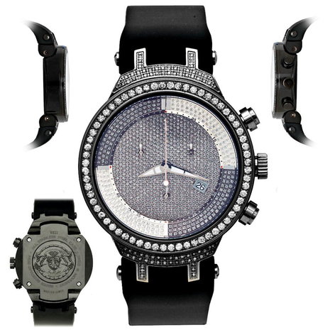 Joe Rodeo Diamanten Horloge - Master Zwart 2.65 ct
