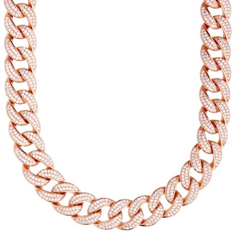 925 Zilveren Iced Out Miami Cuban Link Chain 12 MM