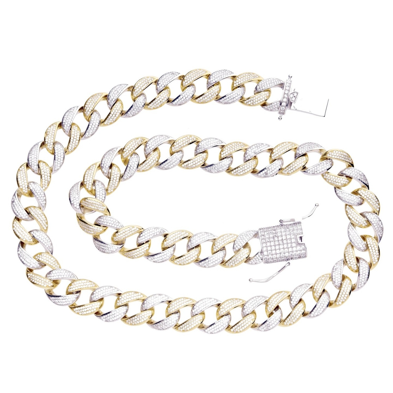 925 Silver Iced Out Miami Cuban Link Chain 16 MM