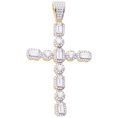 925 STERLING SILVER ICED OUT TENNIS CROSS - GD