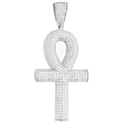 925 ZILVEREN ICED OUT ANKH KRUIS