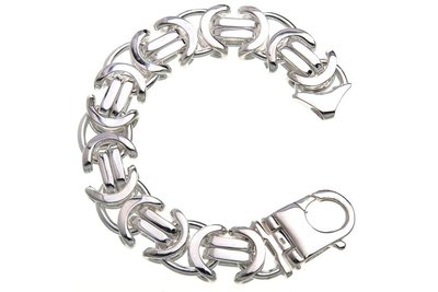 925 Silver Byzantine Bracelet Flat 17.0 MM