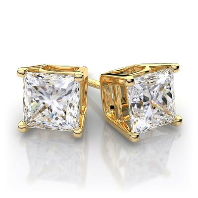 14K (585) Golden Stud Earrings Swarovski