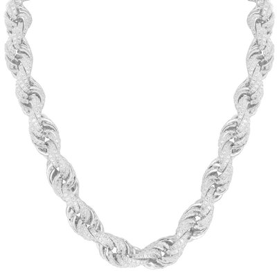 925 Silver Iced Out Rope Chain