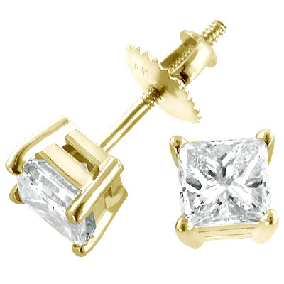 14K Yellow Gold Diamond Earrings .50ct