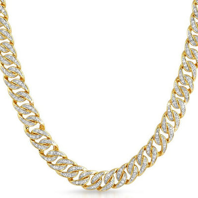 925 Silver Iced Out Miami Cuban Link Chain 10 MM