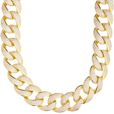 925 Silver Iced Out Miami Cuban Link Chain 18 MM