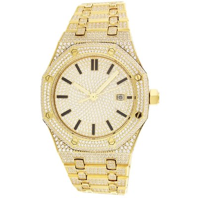 CLOXSTAR Stainless Steel Full Iced Out Watch GLD