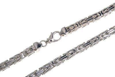 925 Silver Byzantine Chain Square 8.0 MM